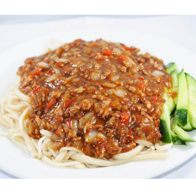 Noodle with Fried bean Sauce and Chopped Veg · 炸酱面