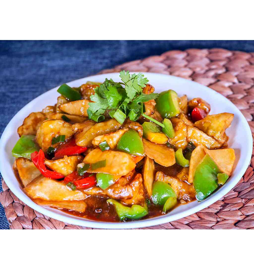 Fried Potato, Green Papper and Eggplant · 地三鲜