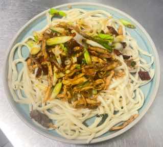 Boiled Noodle with Hot and Spicy Chicken · 椒麻鸡拌面